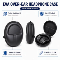 Estuche Rígido Personalizado de Cuero PU para Auriculares Inalámbricos, Bolsa de Almacenamiento Protectora Impermeable para Viajes, Nueva, OEM, Venta al Por Mayor