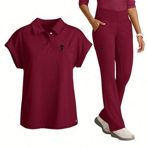 Uniformes Médicos de Manga Corta con Logotipo Personalizado para Mujer, Uniformes Transpirables y Elásticos para Mujer, Conjuntos de Uniformes para Enfermeras, Uniformes Quirúrgicos para Mujer, Doctora, Hospital - Product Image 2