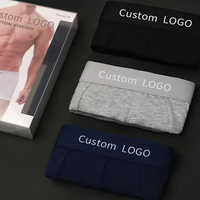 Sous-vêtements pour hommes en coton et fibre de bambou, marque privée, respirants, doux, couleur unie, boxers, vente en gros de caleçons et boxers pour hommes
