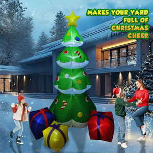 Décoration gonflable géante d'extérieur, arbre de Noël vert de 7 pieds avec boîtes cadeaux pour la cour, le jardin, la pelouse, la décoration de fête - Product Image 3