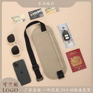 بيع بالجملة حقيبة الخصر لأمن السفر حقيبة تشغيل جواز السفر مع طباعة هدايا محفظة مخفية - Product Image 5