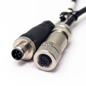 Câble d'extension M12 5 broches A-codé mâle vers femelle, assemblage de cordon de raccordement double extrémité 22AWG pour capteur et DeviceNet - Product Image 2