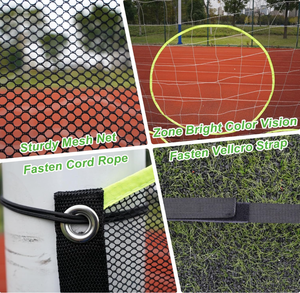 <span class=keywords><strong>Filet</strong></span> de protection pour but de football, en maille HDPE, structure hexagonale, avec poteaux, mur de rebond et but pliable en aluminium - Product Image 2