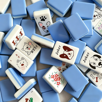 Tuiles de Mahjong Américain, lot de 160, en acrylique double couche, motif chien et chat, gravées, modèle de référence, personnalisation OEM/ODM