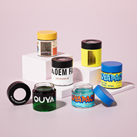 Pot en verre hermétique à large ouverture, forme personnalisée, 1oz, 2oz, 3oz, 4oz, rond, avec couvercle grossissant et sécurité enfant pour concentrés