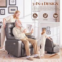 Fauteuils élévateurs mobiles Fauteuil inclinable en cuir électrique inclinable à plat avec fonctions de massage chauffantes