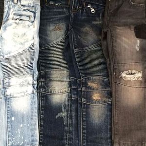 Jeans déchirés style motard hip-hop en coton/élasthanne pour bébés garçons, style streetwear - Product Image 2