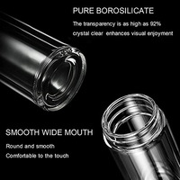 Couvercles étanches de bouteille d'eau en verre de thé et d'eau à double paroi en borosilicate numérique intelligent de luxe
