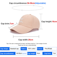 Gorra de Béisbol Rosa Unisex de Algodón Ajustable de 6 Paneles con Bordado Personalizado, Deportiva, para las Cuatro Estaciones, Protección Solar para Exteriores