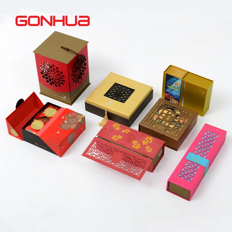 GONHUA 제조 포장 로고 고급 접이식 마그네틱 판지 서랍 핑크 인쇄 사용자 정의 단단한 종이 포장 선물 상자