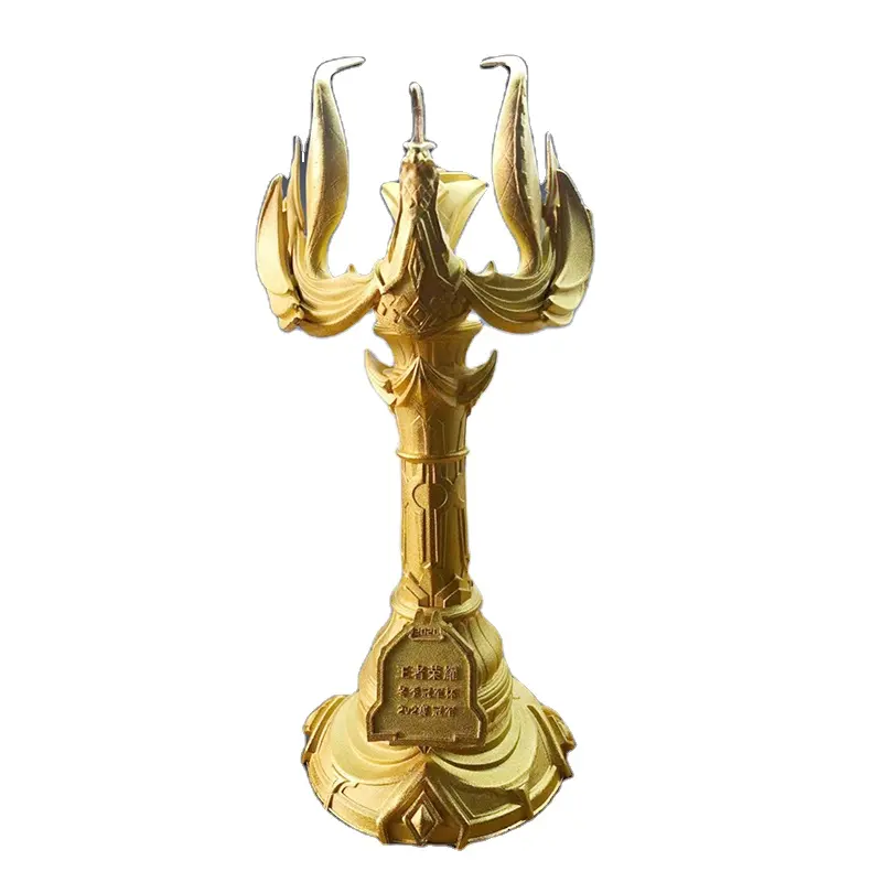 ออกแบบถ้วยรางวัลโลหะสีทองสำหรับของที่ระลึกของที่ระลึกเกมแฟนตาซีถ้วยรางวัลแกะสลัก
