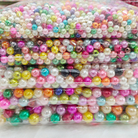 Perles rondes en ABS imitation perle, 500g/sac, 4/5/6/8/10/12/14/16mm, en vrac, pour la fabrication de bijoux, sacs perlés, robes, vente en gros