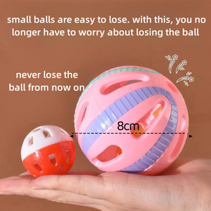 애완 동물 장난감 중공 플라스틱 애완 동물 고양이 다채로운 공 장난감 작은 벨 사랑 벨 음성 플라스틱 대화 형 볼 팅클 강아지 놀이 - Product Image 3