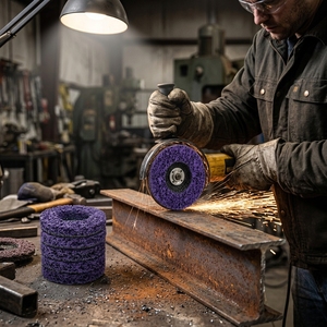 4" 4,5" Reinigings- en stripdisc, zwart blauw paars niet-geweven schuurwiel voor roestverwijdering, verfstripping op metaal - Product Image 3