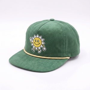 Gorra de Pana Personalizada OEM de 5 Paneles con Logotipo Bordado, Gorra Snapback sin Estructura con Cierre de Cuerda - Product Image 2