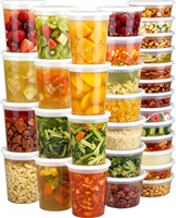 Contenants alimentaires jetables avec couvercles, 50 ensembles, sans BPA, étanches, hermétiques, boîtes à emporter 3 tailles pour soupe, congélateur, micro-ondes