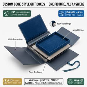 Boîtes cadeaux magnétiques de luxe personnalisées carton rigide recyclable finition artistique satinée marque Guangdong de logo personnalisé stratification mate <span class=keywords><strong>CRD</strong></span> - Product Image 5