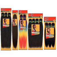 Rambut Kepang Sintetis Yaki Expression EZ Braid Pre-Stretched Serat Tahan Panas untuk Kepang Crochet Grosir Ekstensi Rambut