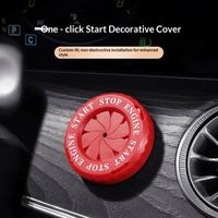 Stiker Universal One Click Start untuk Tombol Start Mobil, Penutup Pelindung Saklar Pengapian Putar, Trim Dekoratif Plastik untuk Bodi Kendaraan