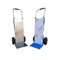 Chariot à main électrique pliable en acier robuste pour l'escalade des escaliers, à batterie, pour le transport de bagages, avec cinq pneus pleins, neuf