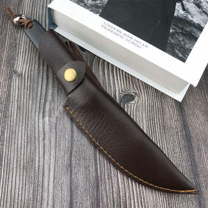 سكين تكتيكي ياباني بمقبض من خشب الأبنوس، شفرة ثابتة من الفولاذ 7Cr13Mov، صلابة 58HRC، للتخييم والصيد - Product Image 6