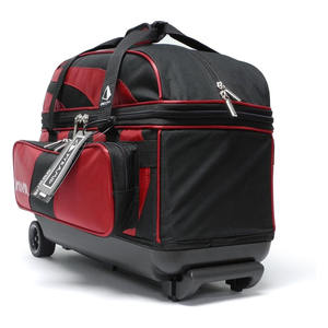 Double Roller 2 Ball Bowling Bag with Large Separate Compartment for Bowling <b>Shoes</b> Accessories Locking Handle - Extends to 40" - Product Image 1