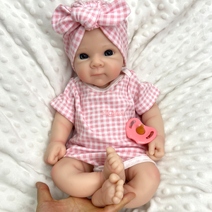 Adorable Muñeca Bebé <span class=keywords><strong>Reborn</strong></span> de <span class=keywords><strong>Silicona</strong></span> Betty con Boca Abrible, Cuerpo Completo Pintado, <span class=keywords><strong>Silicona</strong></span> Suave y Sólida, Regalo de Navidad para la Familia - Product Image 5