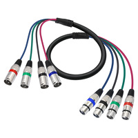 Câble multipaire XLR BHA FM14 4 canaux 1 m 4 couleurs, câble audio équilibré XLR 3 broches mâle-femelle pour scène, studio, microphone, table de mixage
