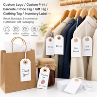 Étiquettes blanches vierges écologiques et résistantes, 100 pièces, personnalisables avec logo, vente en gros, étiquettes renforcées avec cordon élastique
