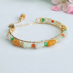Pulseira de Gourd Ximang Ximang <span class=keywords><strong>Emerald</strong></span> Fu Lu Shou Colorida Atacado de Fábrica Geração S3062309 - Product Image 3