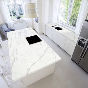 YDSTONE Artificial Calacatta Placa <span class=keywords><strong>de</strong></span> resina blanca <span class=keywords><strong>cuarzo</strong></span> <span class=keywords><strong>cocina</strong></span> encimera piedra 2cm placa <span class=keywords><strong>de</strong></span> <span class=keywords><strong>cuarzo</strong></span> - Product Image 3