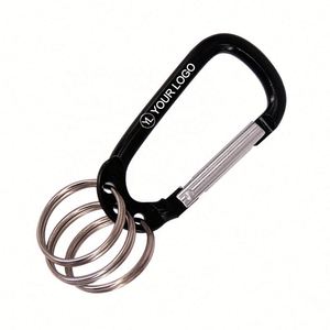 Custom Logo Lightweight Aluminum Carabiner Keychain D Shaped Spring <b>Clip</b> <b>Hook</b> for Tradeshow Giveaways - Product Image 1