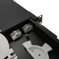 Caja ODF de Fibra Óptica de 24 Núcleos LC para Montaje en Rack, con Cables de 6 Hilos Codificados por Colores, Panel de Conexiones de Fibra Óptica de 12 Puertos para Redes