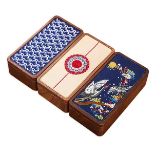 중국식 자수 단단한 나무 호두 보석 상자 휴대용 보관 상자