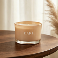 Bougeoir en verre de luxe minimaliste à base lourde, finition mate crème ambrée, réutilisable, écologique, pour la maison et l'hôtellerie