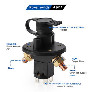 Phổ 12/24V 4 thiết bị đầu cuối Pin isolator Master Power isolator cắt ra/OFF Kill chuyển FIA loại Kit Xe đua Rally - Product Image 3