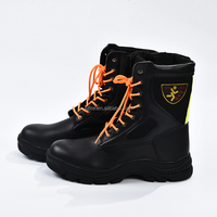 Pompiers pompiers bottes de sauvetage en cuir résistant à la chaleur chaussures de sécurité