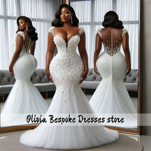Vestidos de Novia de Sirena Aso Ebi Únicos para Novia, con Cuentas de Lujo, Cristal, <span class=keywords><strong>Vestido</strong></span> de Novia Africano, Vestidos de Novia 2025 Personalizados - Product Image 2
