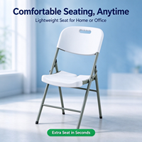 Chaise pliante en plastique blanche, design moderne et simple, empilable, avec trou de transport pour dossier, idéale pour églises et conférences