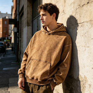 Sudadera con Capucha Unisex Extra Grande de Alta Calidad, 100% Algodón, Bordada e Impresa, Lavada al Ácido, Lavada con Piedras, Estilo Vintage, <span class=keywords><strong>Serie</strong></span> High Street - Product Image 6