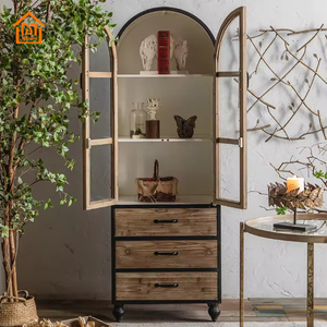 Phong cách Châu Âu Thiết kế phòng khách đồ nội thất đầu giường tổ chức tủ gỗ với ngăn kéo hiển thị sideboard cong - Product Image 2