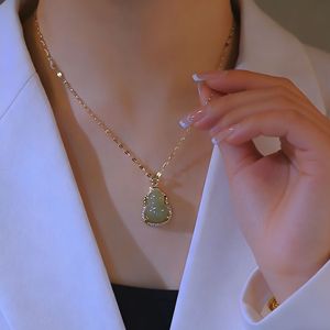 Titanium Steel Gourd <b>Necklace</b> With Bezel Setting For Daily Wear Gift Jewelry - Product Image 2