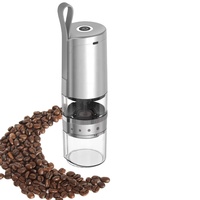 Molinillo de Café Eléctrico de Acero Inoxidable, Recargable por USB-C, 5 Niveles de Molienda Ajustables, para Uso Doméstico, al Aire Libre y en el Automóvil
