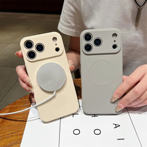 เคสโทรศัพท์มือถือซิลิโคนเหลวเนื้อนุ่มหรูหรา สำหรับ iPhone 17 16 15 14 Pro Max 17 Air 12 13  แบบแม่เหล็ก สีพื้นด้าน บางเฉียบ - Product Image 6