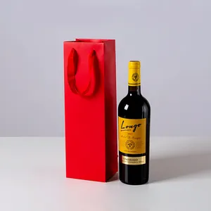 Geschenk Wein Papiertüte Papier Fabrik Hochwertige Geschenk verpackung Weihnachten Rotwein flasche Papiertüte