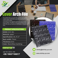 Classeur à levier brillant très vendu, dossier en carton à motif marbré, classeur rigide durable pour le rangement de documents de bureau