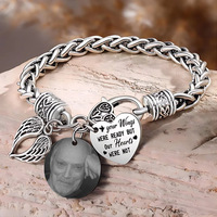 Bracelet en acier inoxydable électroplaqué pour femme, pendentif ailes d'ange dorées, gravure laser, zircon, pierre de naissance, cadeau, modèle Yiwu