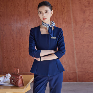 Women's Professional Suit Long Sleeve Trousers Polyester Comfortable Workwear Spring 2025 Flight Attendant Style - Product Image 4