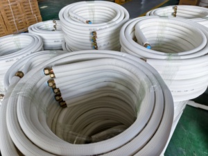 Tubería de Cobre Aislada en Espiral Linzhi de 3/8\" y 5/8\" con Tuercas Abocinadas para Mini Split de <span class=keywords><strong>Aire</strong></span> <span class=keywords><strong>Acondicionado</strong></span> HVAC - Product Image 6