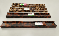 Support et poussoir de mahjong en acrylique premium de 20 pouces et 6 mm, ensemble de 4 aimants, motif écaille de tortue ambre, compatible avec toutes les tuiles de mahjong américain